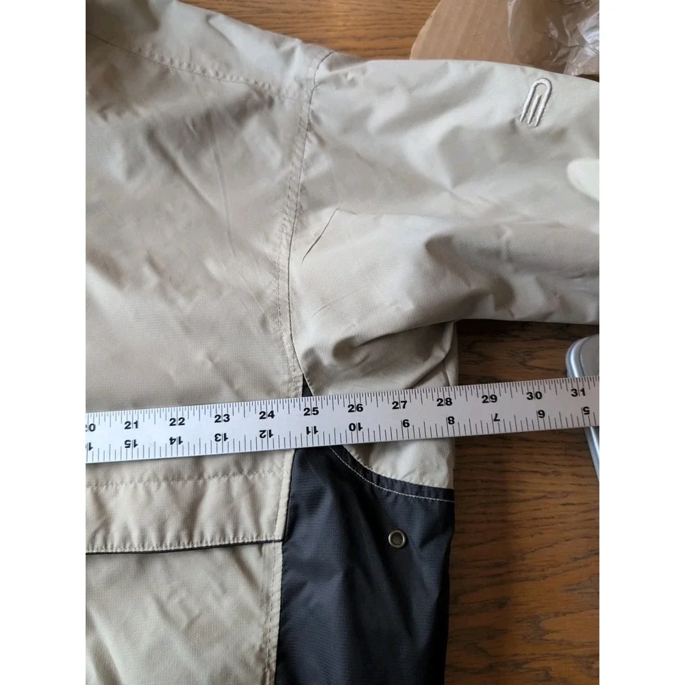 Dockers Golf Nylon Windbreaker Coat Mens Beige Black Pullover Jacket 1/4 Zip XXL